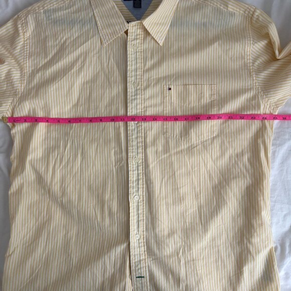 Tommy Hilfiger Men's Long-Sleeve Yellow/White Striped Button Down Size XXL - Picture 3 of 7